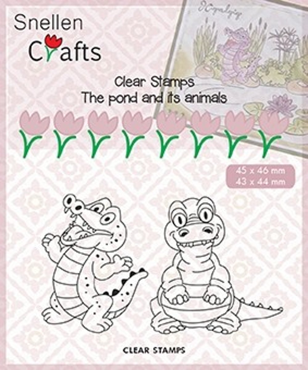 CLP002 Clearstamp SnellenCrafts stempel Crocodile & Dragon krokodil en draakje