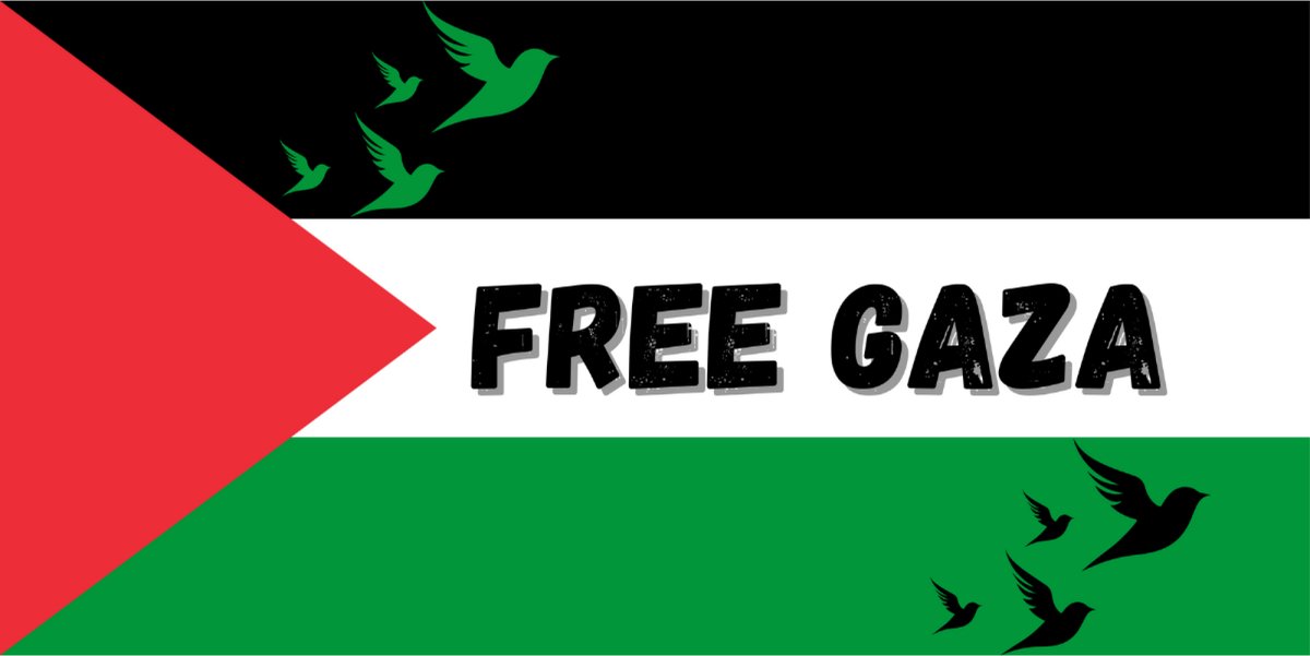 Free Gaza - Palestina Spandoek 100x200cm