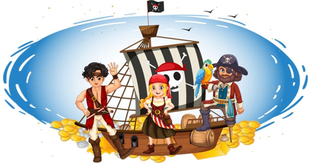 Piratenschip Spandoek 100x200cm