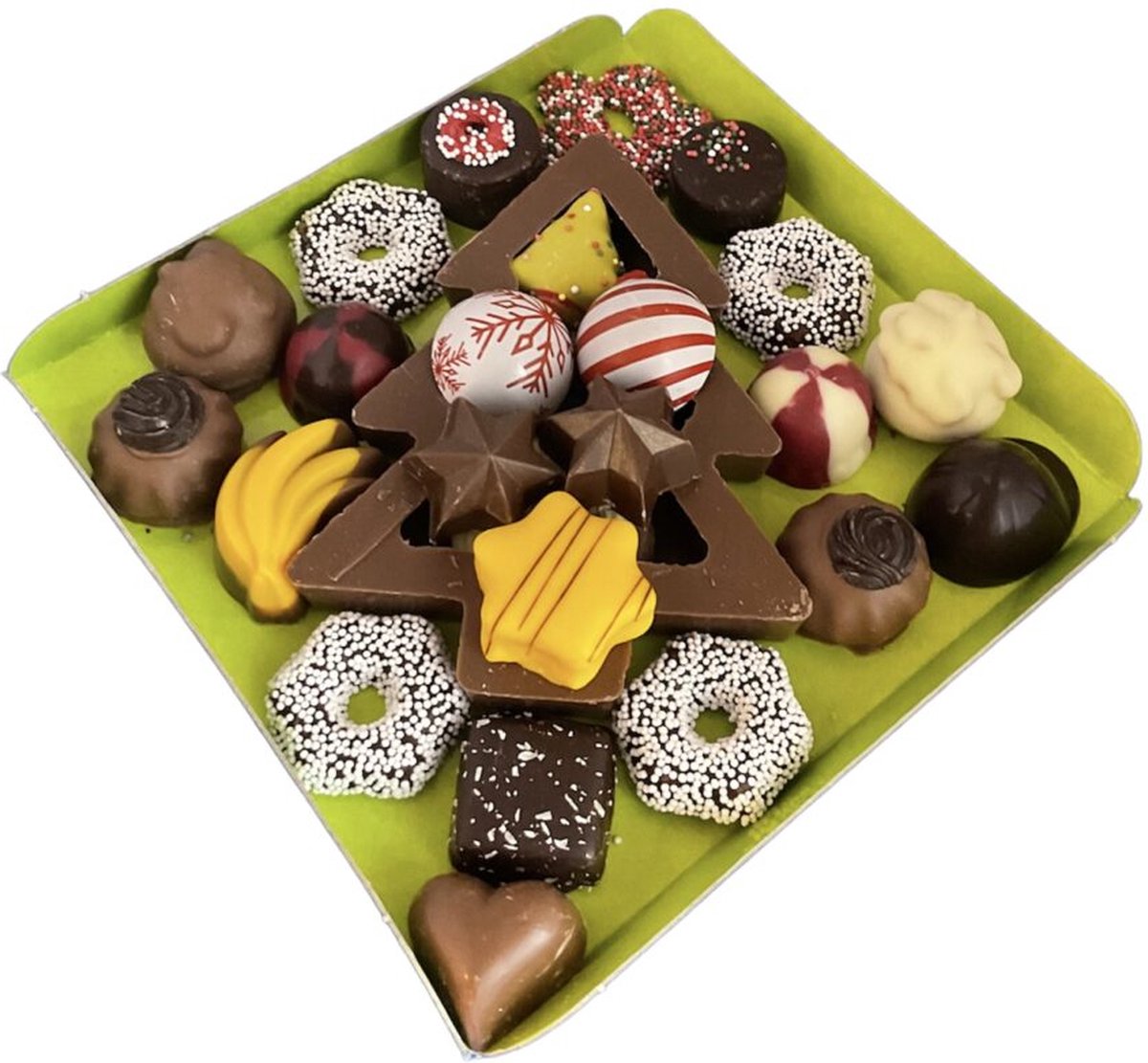 Kerst - Chocolade Kerstboom - Bonbons - Chocolade -  lint: 