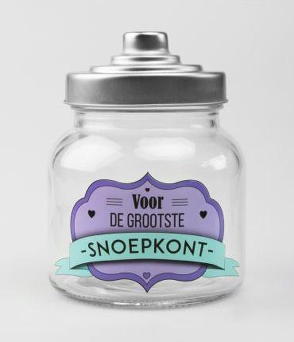 Snoeppot - Snoepkont - Gevuld met verse dropmix - In cadeauverpakking met gekleurd lint