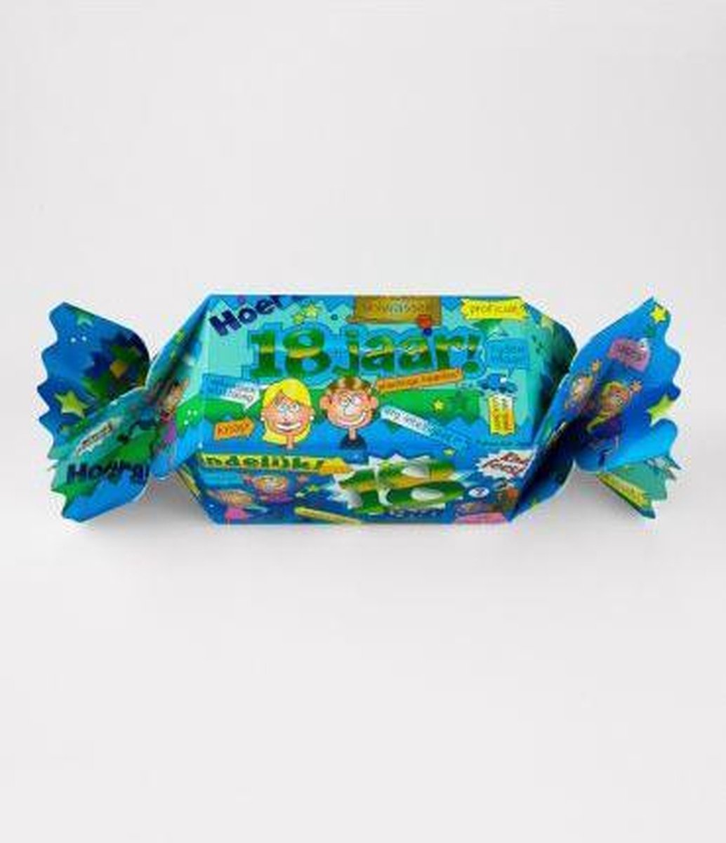 Snoeptoffee - 18 jaar - Gevuld met verse snoepmix - In cadeauverpakking met gekleurd lint