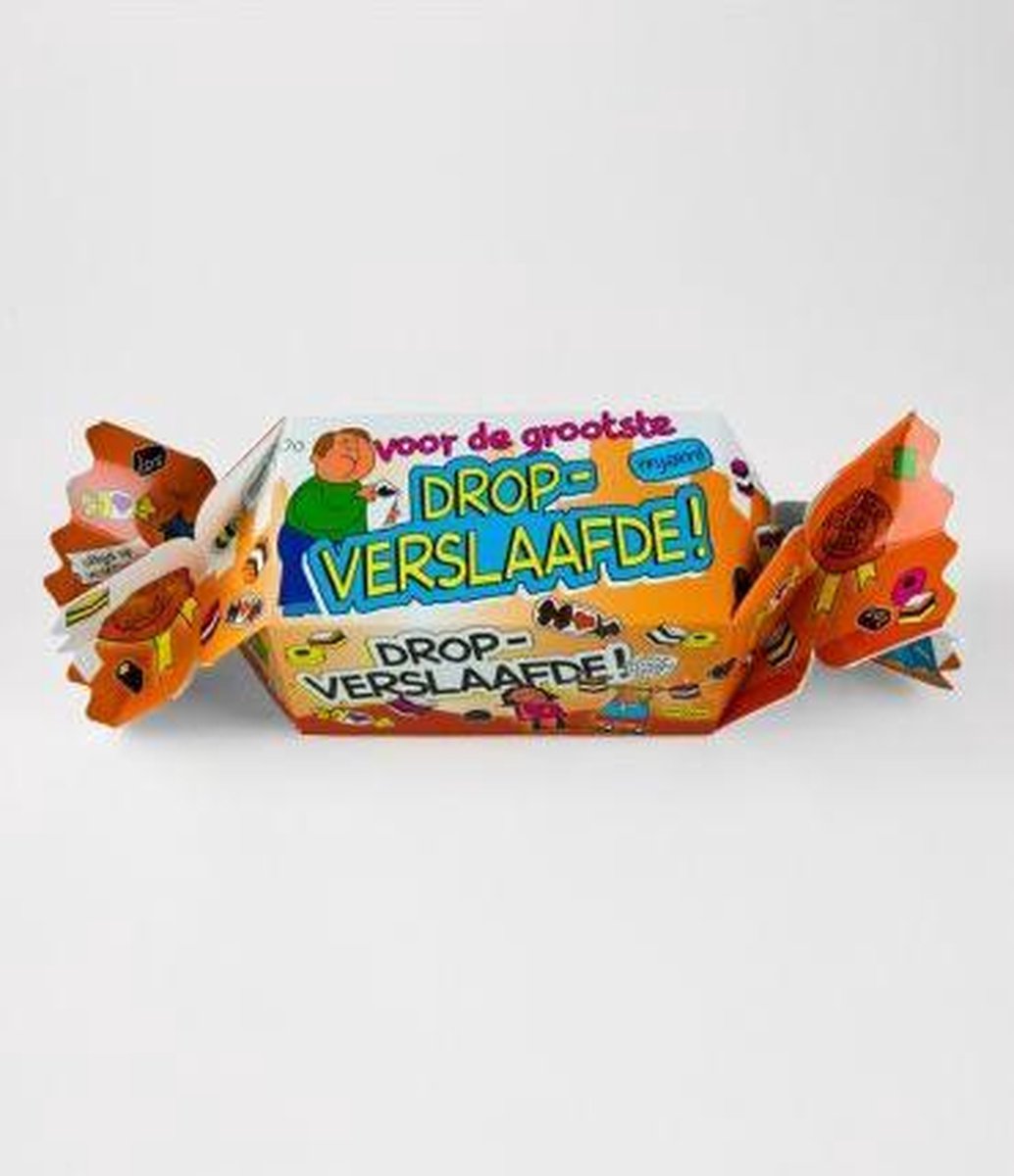 Snoeptoffee - Dropverslaafde - Gevuld met  een snoepmix - In cadeauverpakking met gekleurd lint