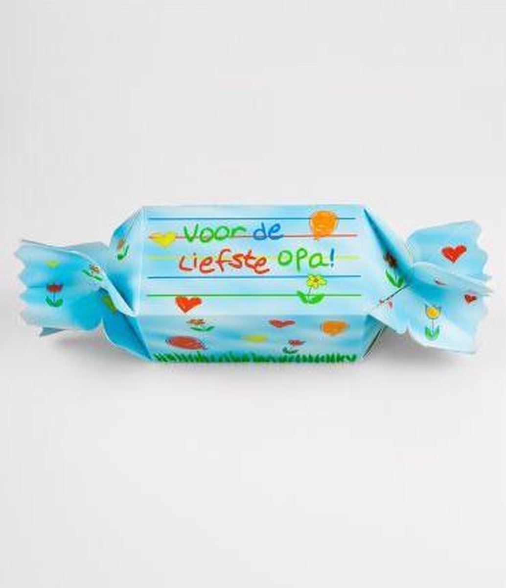 Snoeptoffee - Liefste Opa - Gevuld met dropmix - In cadeauverpakking met gekleurd lint