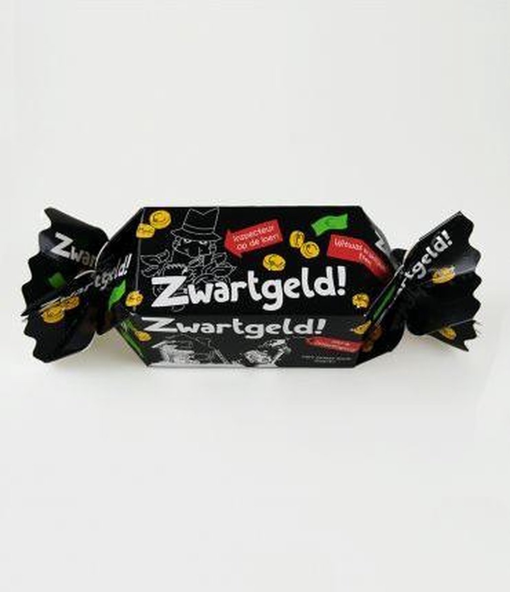 Snoeptoffee - Zwart geld - Gevuld met  een snoepmix - In cadeauverpakking met gekleurd lint