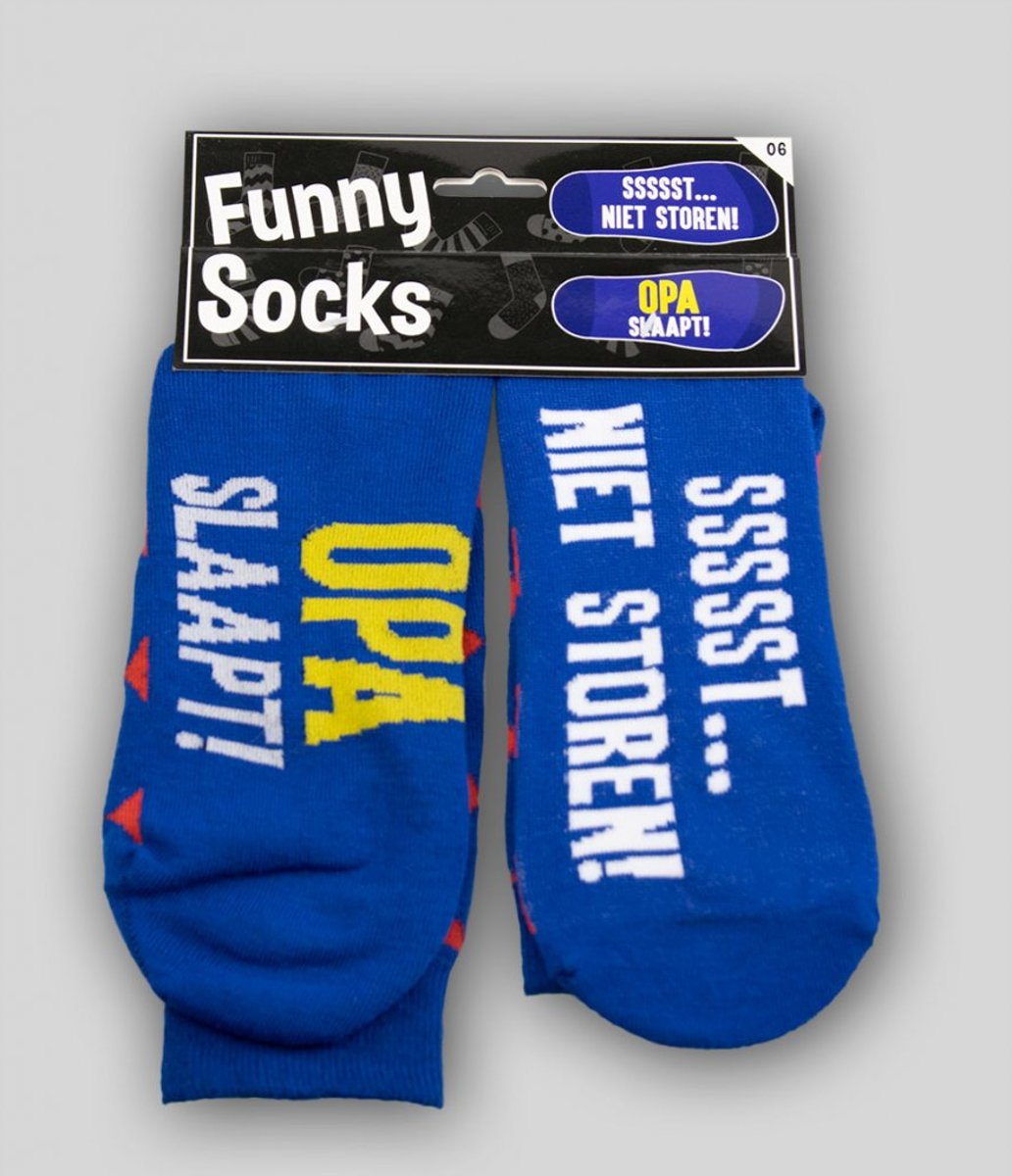 Sokken - Funny socks - Sssst niet storen! Opa slaapt!