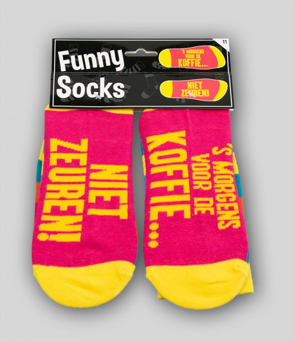 Sokken - Funny socks - s Morgens voor de koffie niet zeuren!