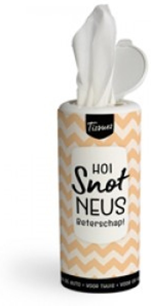 Tissue Dispenser - Hoi snotneus Beterschap! - In cadeauverpakking met gekleurd lint