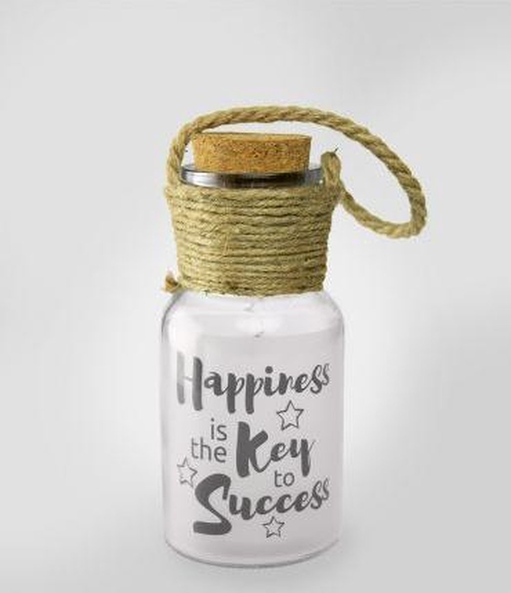 Verjaardag - Cadeau - Star Lights - Happiness is the key to success - In cadeauverpakking met gekleurd lint