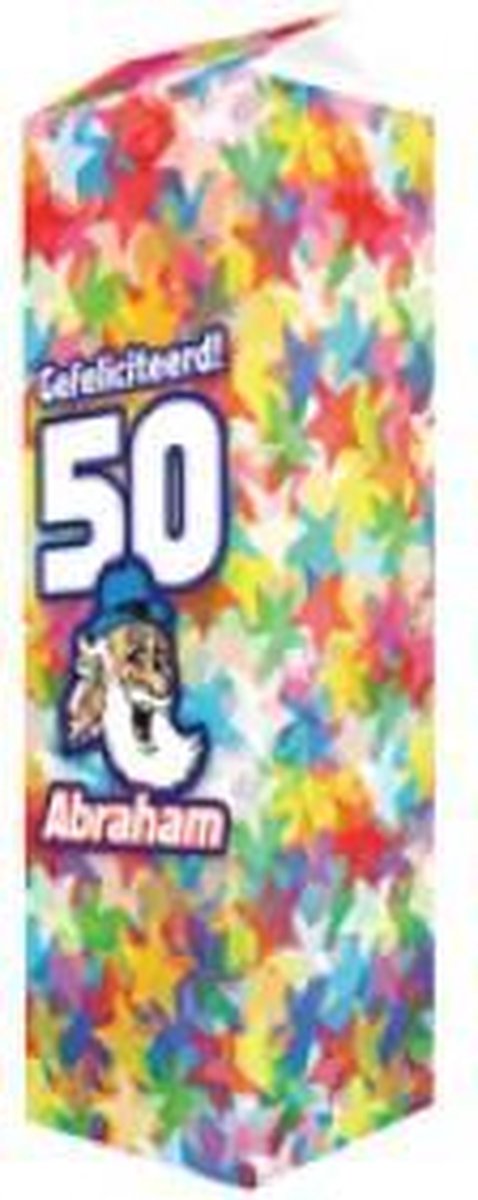 Verjaardag - Melkpak - Gefeliciteerd - 50 - Abraham  - Gevuld met een dropmix - In cadeauverpakking met gekleurd lint