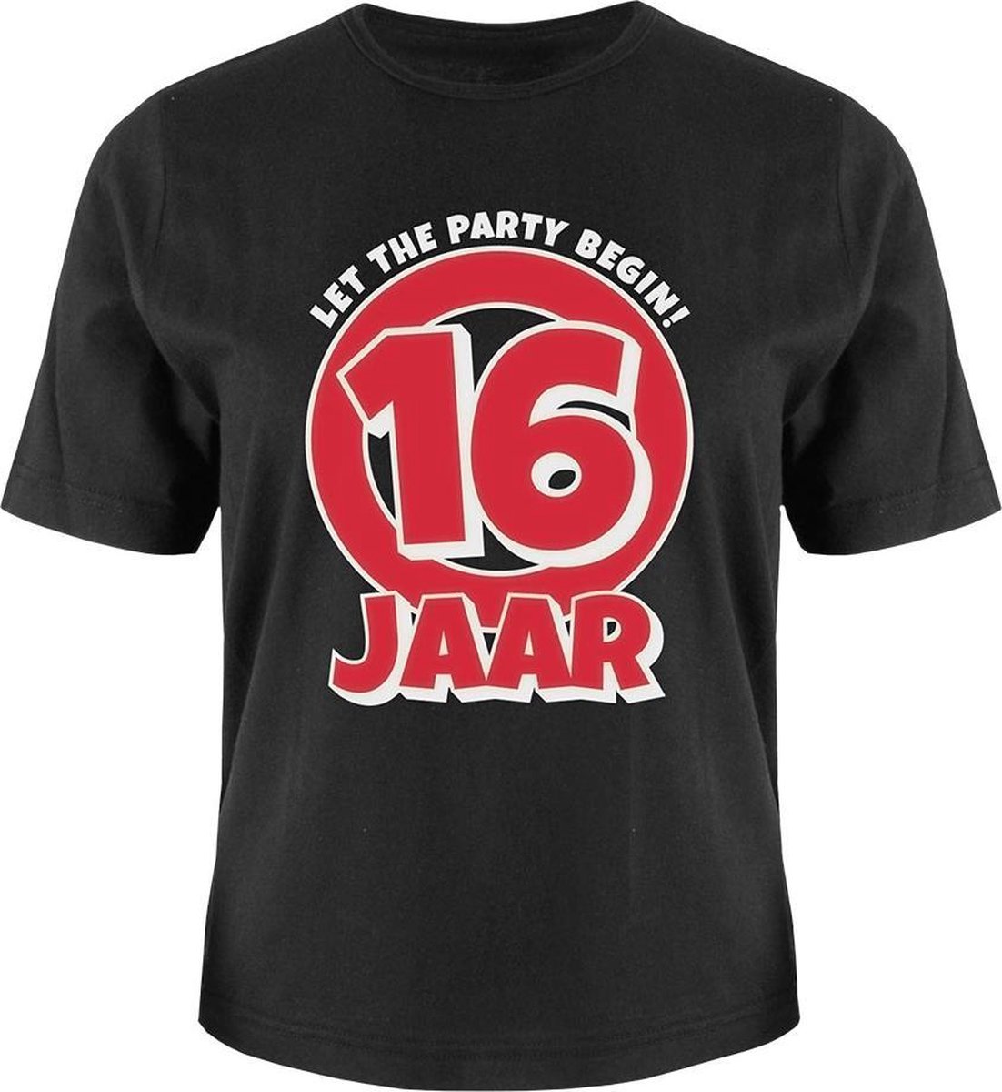 Verjaardag - T-shirt - 16 jaar - In cadeauverpakking met gekleurd lint