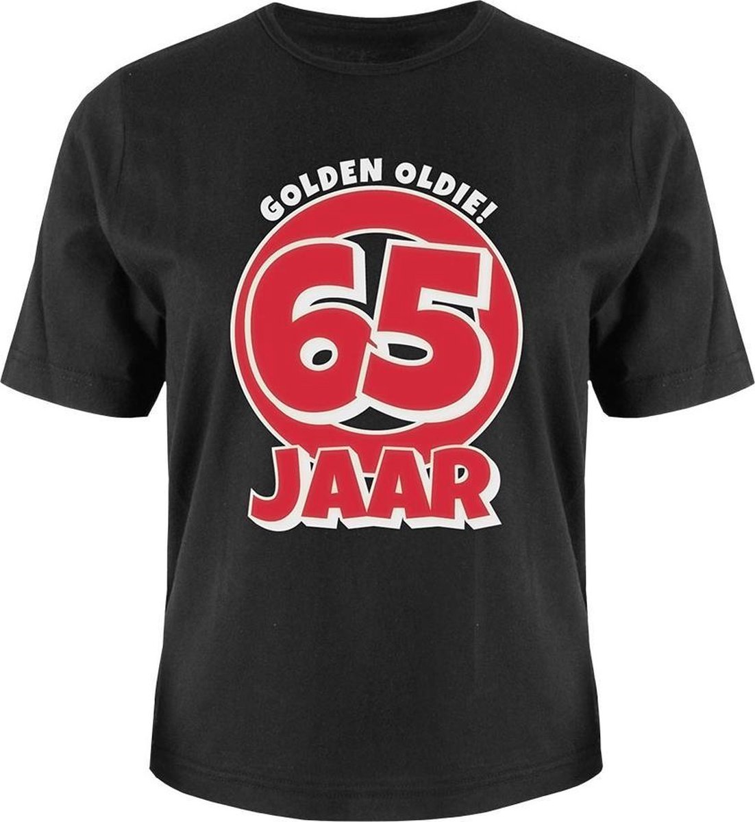 Verjaardag - T-shirt - 65 jaar - In cadeauverpakking met gekleurd lint