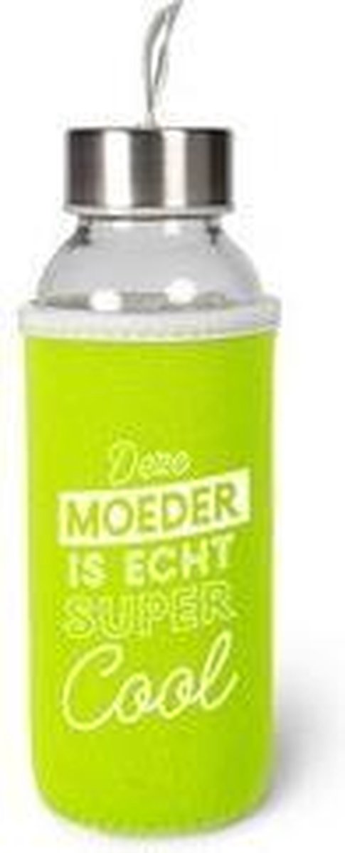 Verjaardag - Waterfles - Deze moeder is echt super cool - In cadeauverpakking met gekleurd lint