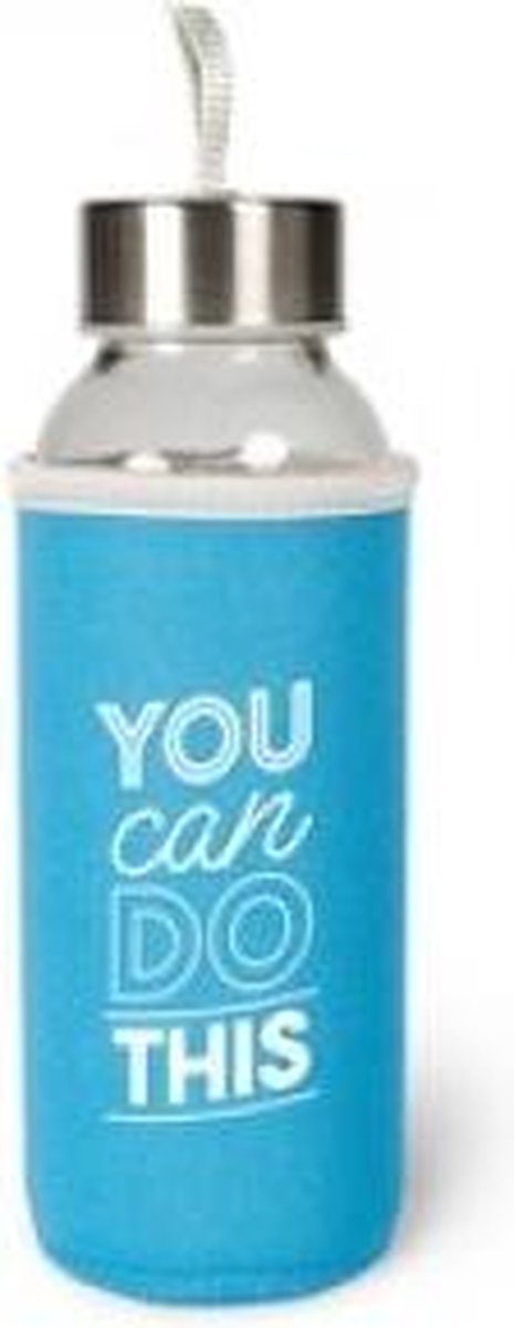 Waterfles - You can do this - In cadeauverpakking met gekleurd lint