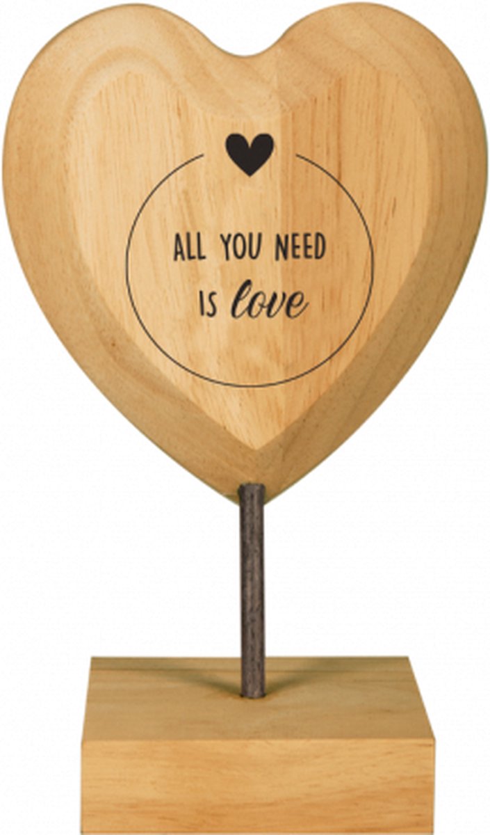 Wooden Heart - All you need is love - Lint: Speciaal voor jou - Cadeauverpakking