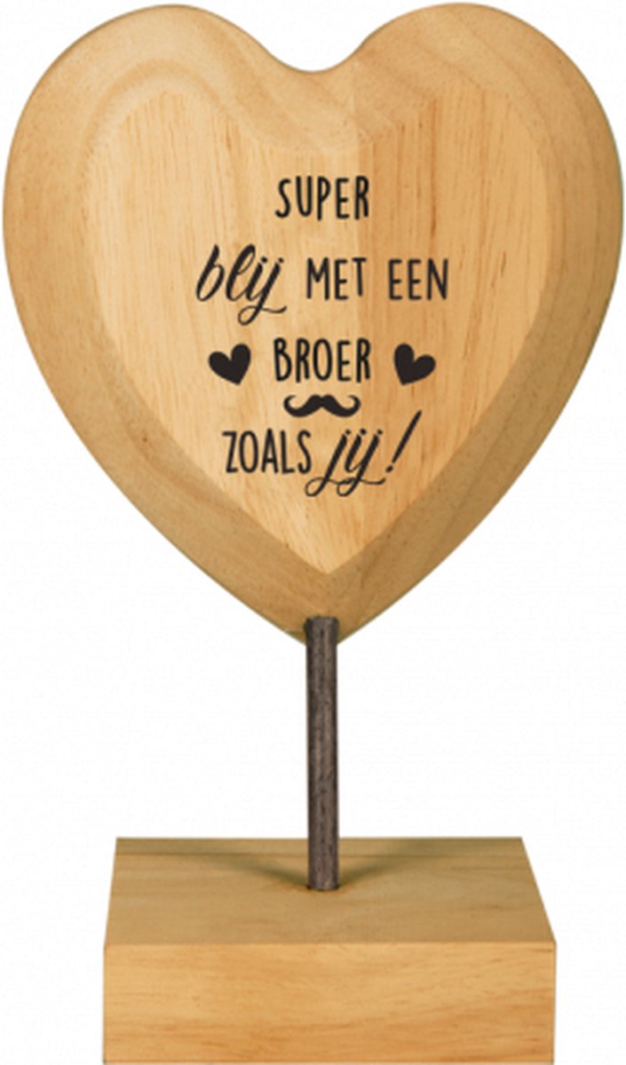 Wooden Heart - Broer - Lint: Speciaal voor jou - Cadeauverpakking