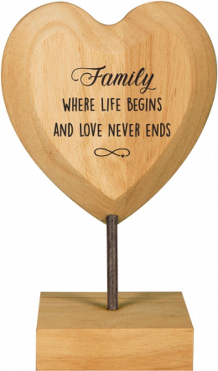 Wooden Heart - Familie - Lint: Speciaal voor jou - Cadeauverpakking