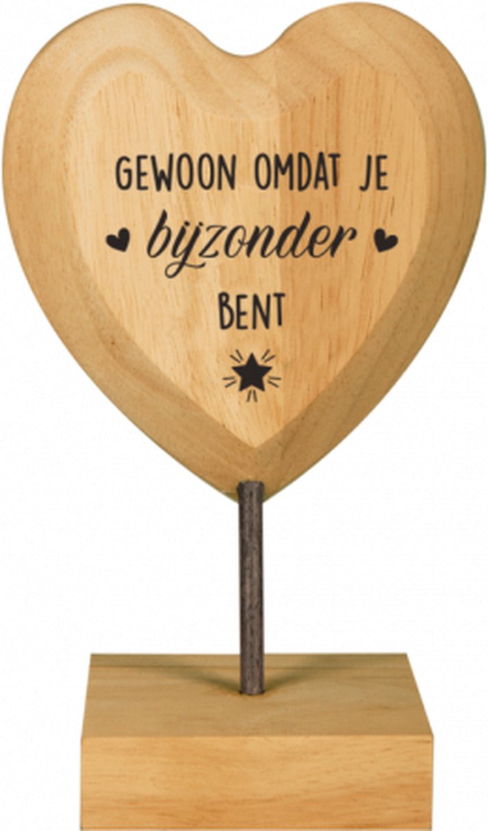 Wooden Heart - Gewoon omdat je bijzonder bent - Lint: Speciaal voor jou - Cadeauverpakking