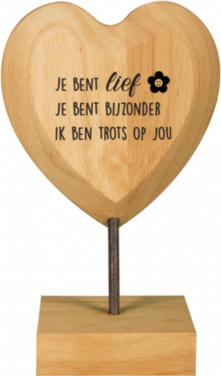 Wooden Heart - Je bent lief - Lint: Speciaal voor jou - Cadeauverpakking