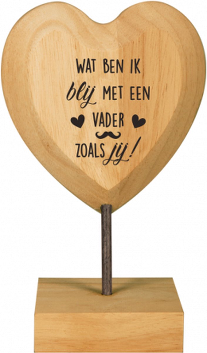 Wooden Heart - Papa Vader - Lint: Speciaal voor jou - Cadeauverpakking