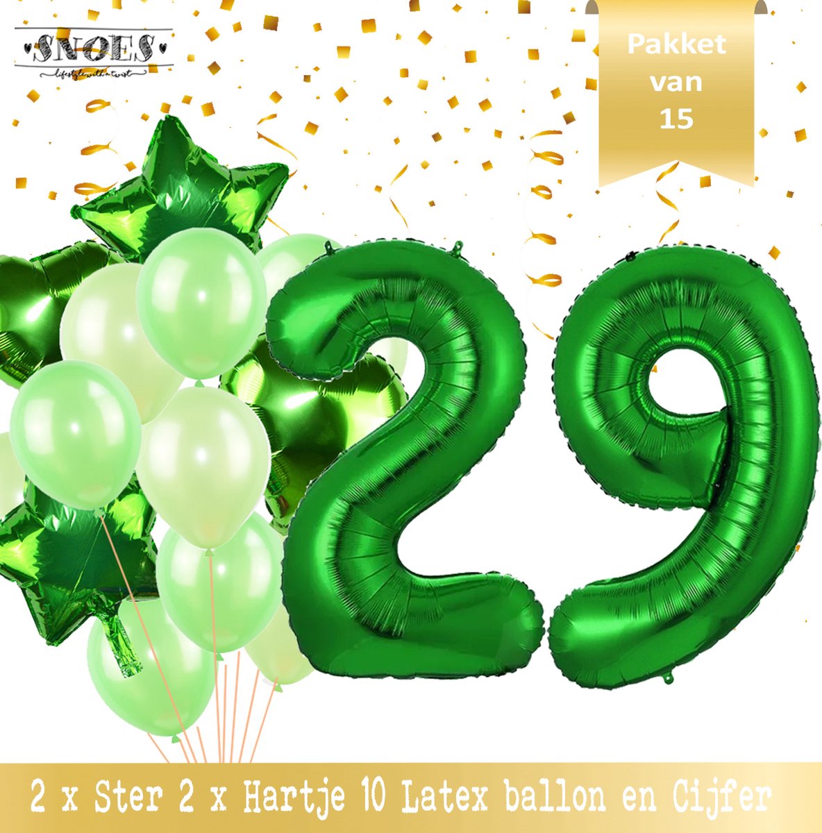 Cijfer Ballon 29 Jaar Groen Forrest Green Boeket * Hoera 29 Jaar Verjaardag Decoratie Set van 15 Ballonnen * 80 cm Verjaardag Nummer Ballon * Snoes * Verjaardag Versiering * Kinderfeestje * Forrest Green* Nummer Ballon 29 * Groen