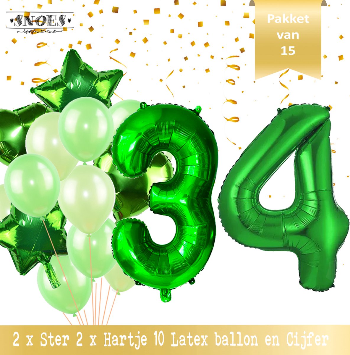 Cijfer Ballon 34 Jaar Groen Forrest Green Boeket * Hoera 34 Jaar Verjaardag Decoratie Set van 15 Ballonnen * 80 cm Verjaardag Nummer Ballon * Snoes * Verjaardag Versiering * Kinderfeestje * Forrest Green* Nummer Ballon 34 * Groen