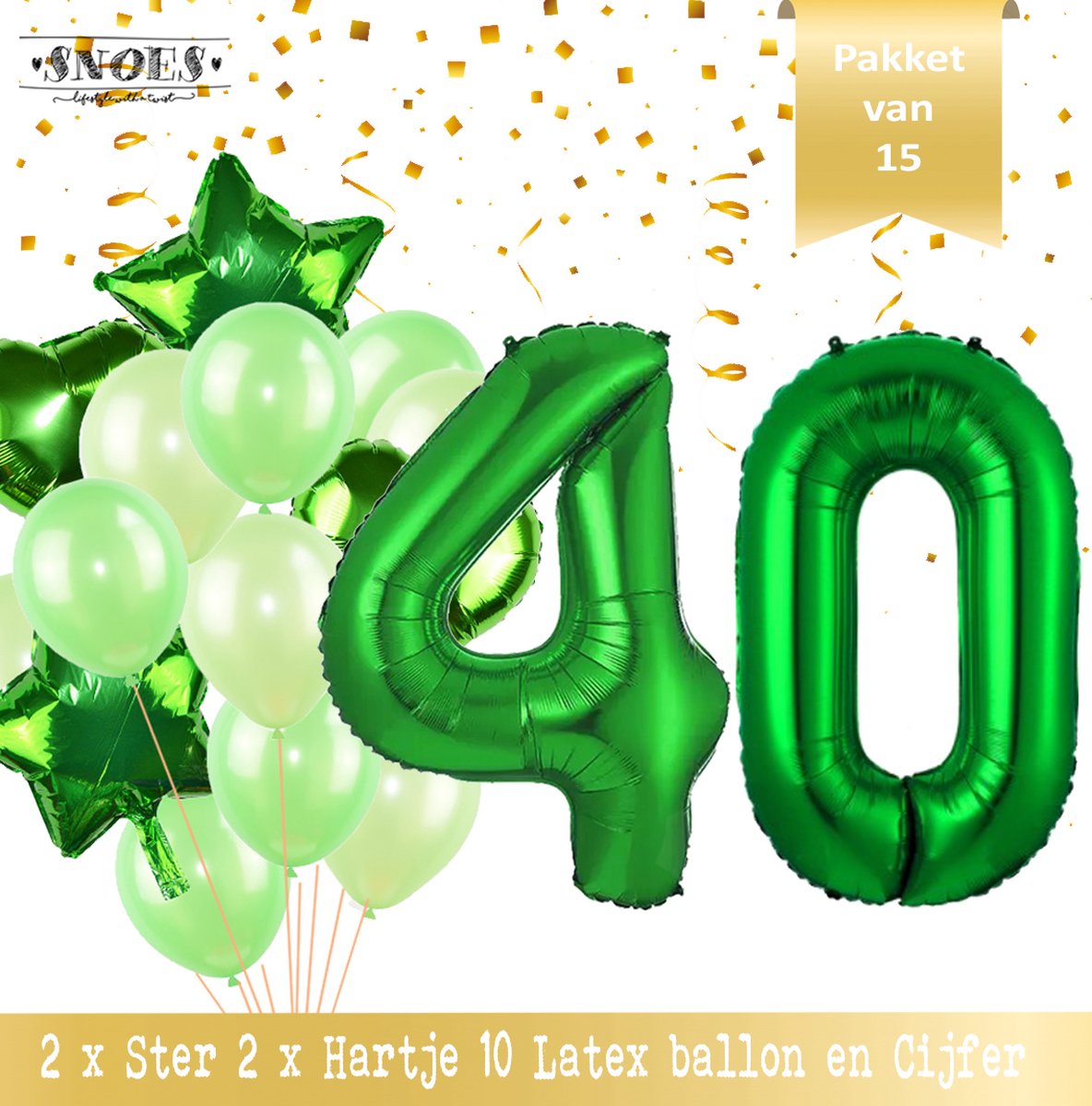 Cijfer Ballon 40 Jaar Groen Forrest Green Boeket * Hoera 40 Jaar Verjaardag Decoratie Set van 15 Ballonnen * 80 cm Verjaardag Nummer Ballon * Snoes * Verjaardag Versiering * Kinderfeestje * Forrest Green* Nummer Ballon 40 * Groen