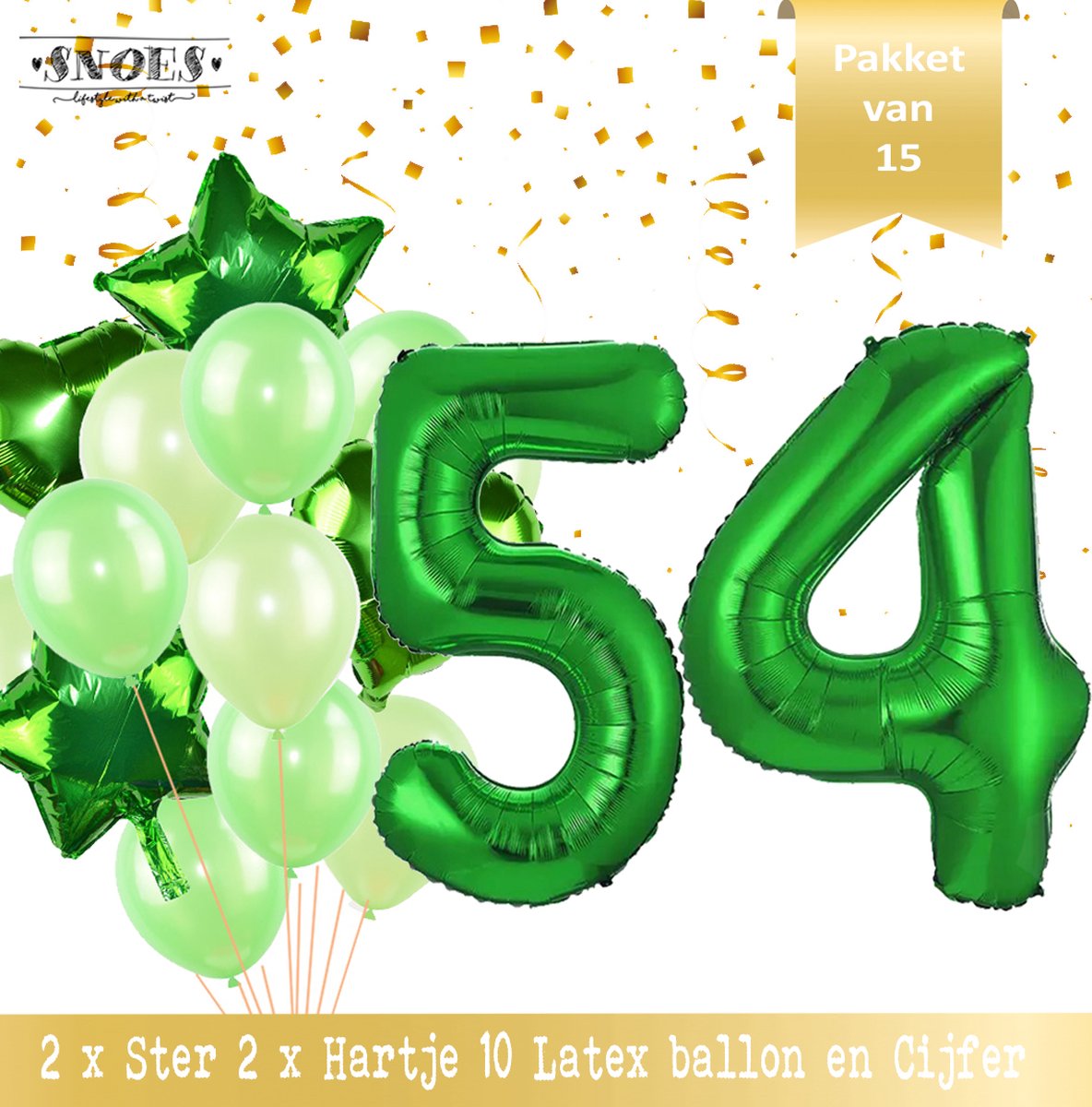 Cijfer Ballon 54 Jaar Groen Forrest Green Boeket * Hoera 54 Jaar Verjaardag Decoratie Set van 15 Ballonnen * 80 cm Verjaardag Nummer Ballon * Snoes * Verjaardag Versiering * Kinderfeestje * Forrest Green* Nummer Ballon 54 * Groen