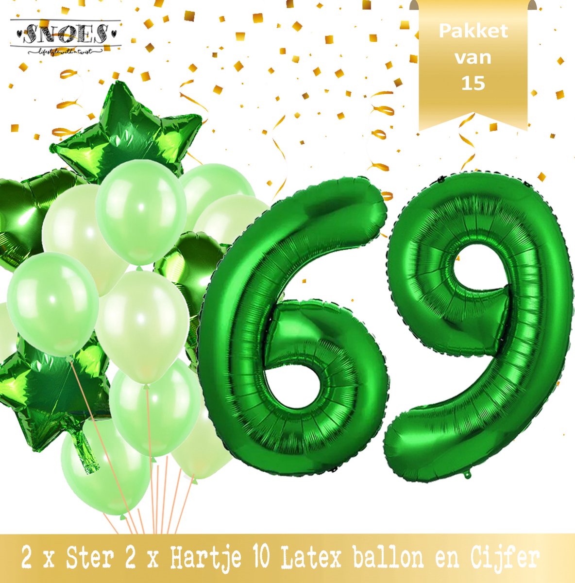 Cijfer Ballon 69 Jaar Groen Forrest Green Boeket * Hoera 69 Jaar Verjaardag Decoratie Set van 15 Ballonnen * 80 cm Verjaardag Nummer Ballon * Snoes * Verjaardag Versiering * Kinderfeestje * Forrest Green* Nummer Ballon 69 * Groen