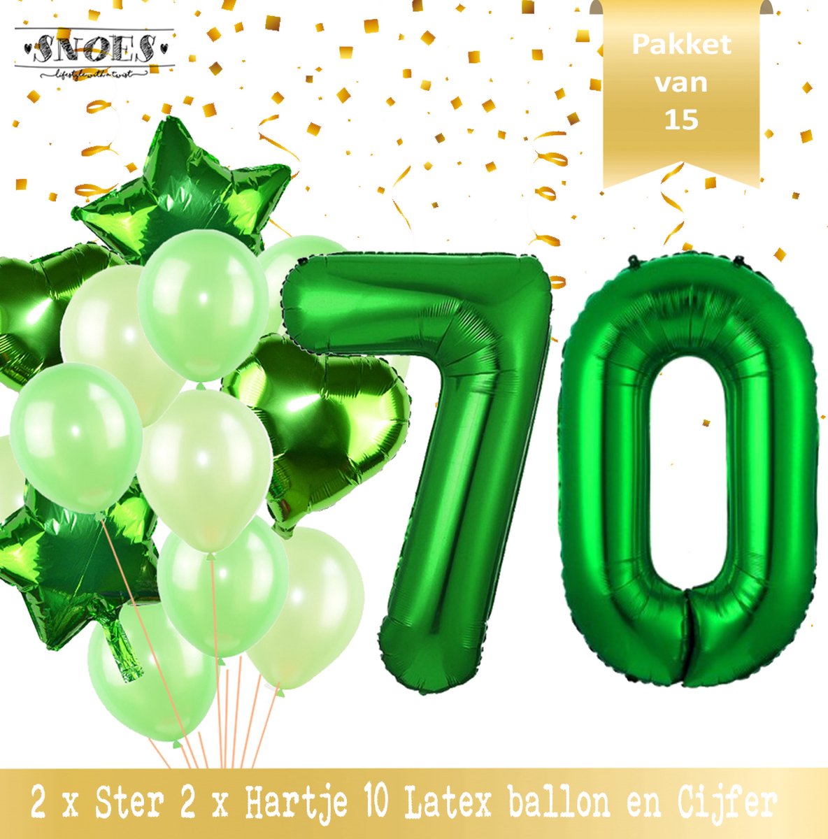 Cijfer Ballon 70 Jaar Groen Forrest Green Boeket * Hoera 70 Jaar Verjaardag Decoratie Set van 15 Ballonnen * 80 cm Verjaardag Nummer Ballon * Snoes * Verjaardag Versiering * Kinderfeestje * Forrest Green* Nummer Ballon 70 * Groen