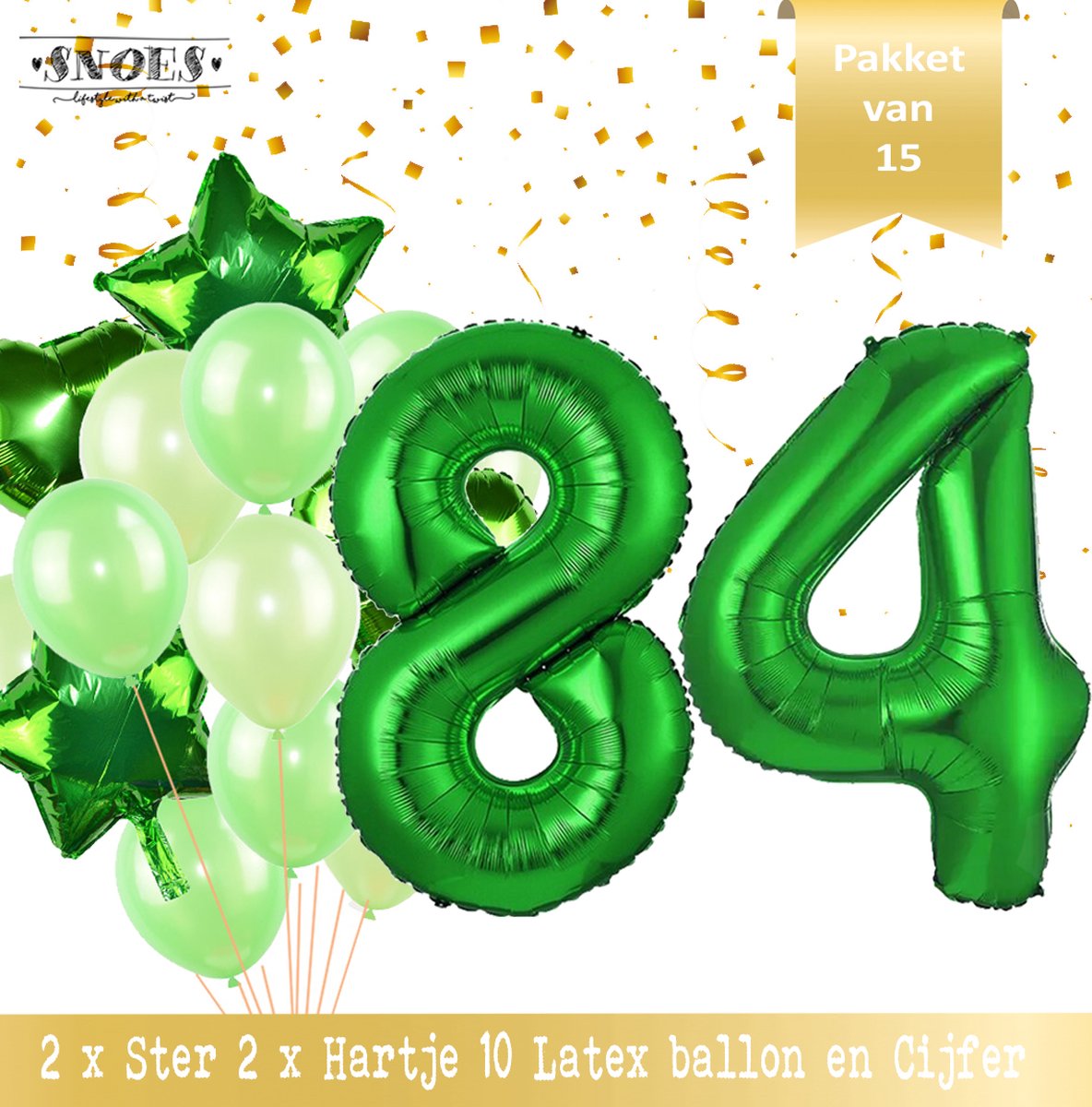 Cijfer Ballon 84 Jaar Groen Forrest Green Boeket * Hoera 84 Jaar Verjaardag Decoratie Set van 15 Ballonnen * 80 cm Verjaardag Nummer Ballon * Snoes * Verjaardag Versiering * Kinderfeestje * Forrest Green* Nummer Ballon 84 * Groen