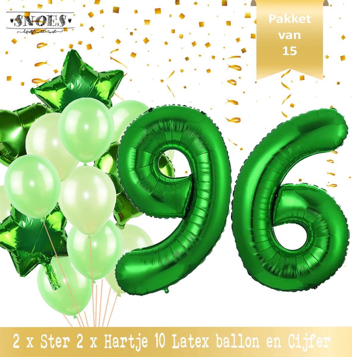 Cijfer Ballon 96 Jaar Groen Forrest Green Boeket * Hoera 96 Jaar Verjaardag Decoratie Set van 15 Ballonnen * 80 cm Verjaardag Nummer Ballon * Snoes * Verjaardag Versiering * Kinderfeestje * Forrest Green* Nummer Ballon 96 * Groen