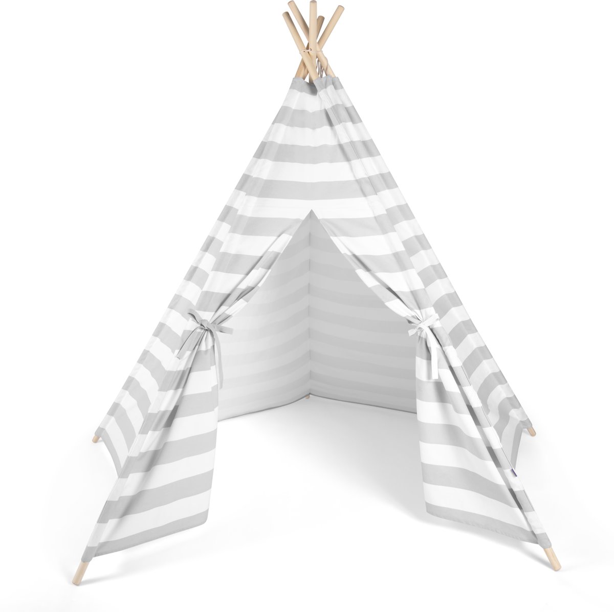   Kids Teepee Play Tent - Grey Stripe