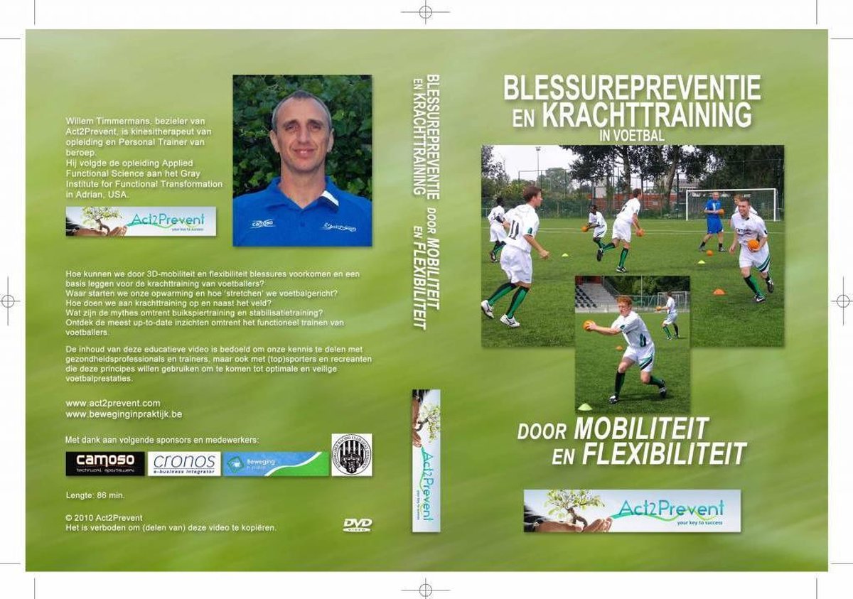 DVD Blessure preventie en krachttraining - Voetbaltrainer - Veel oefeningen voor blessure preventie