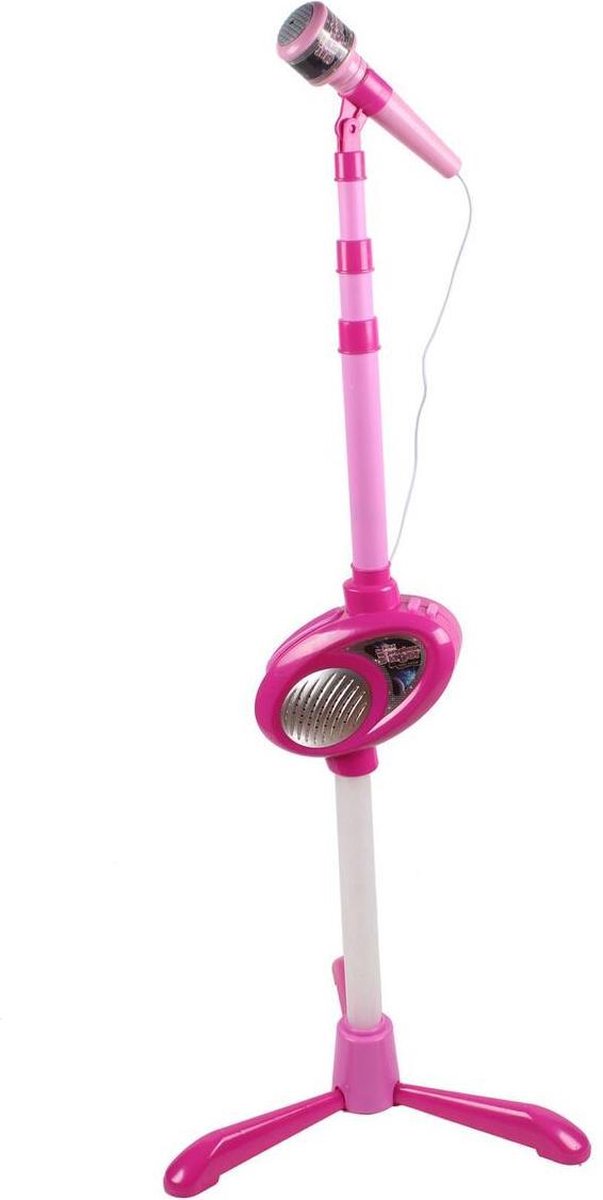 Elektronische Plug & Play Mp3 iPod i-mic Opstaande Karaoke Microfoon voor Kinderen - Ingebouwde Disco Lichten, Geluiden & Demo Muziek Nummers - Roze