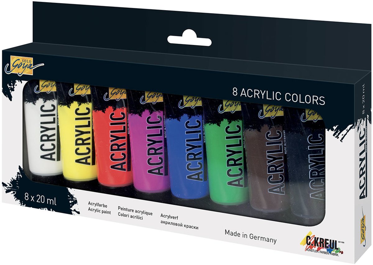 SOLO GOYA Acrylverf Set - 8 stuks 20 ml tubes