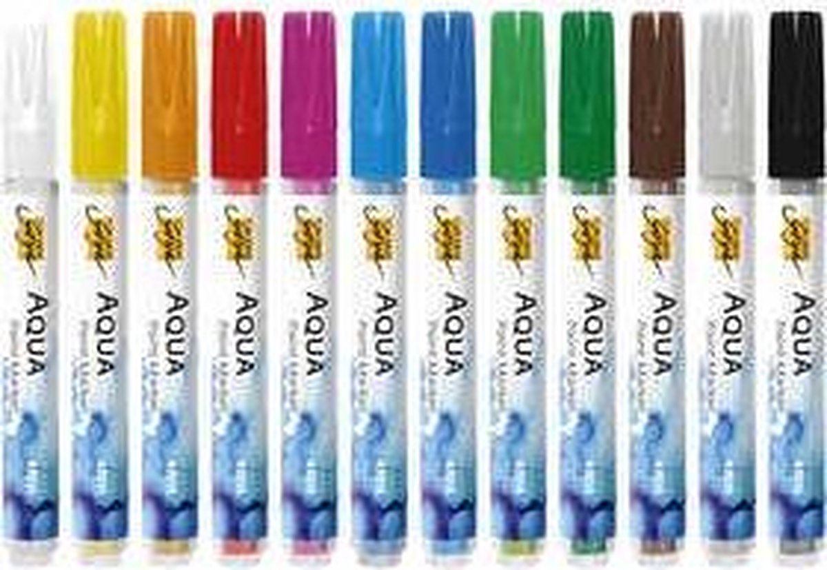 SOLO GOYA Aqua Paint Marker Display, kleuren assorti, 12stuks