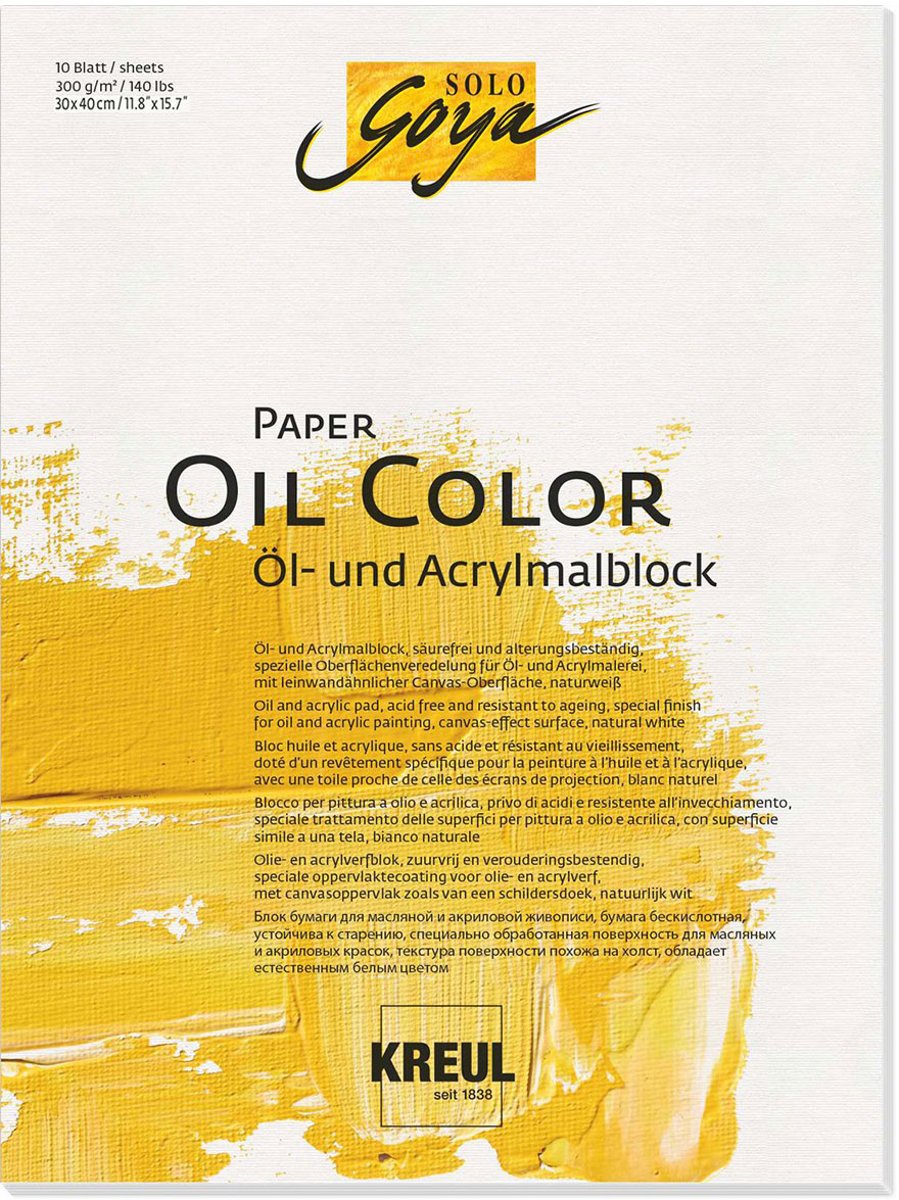 SOLO GOYA Paper Oil Color 24 x 32 cm – 10 sheets 300 g/m2