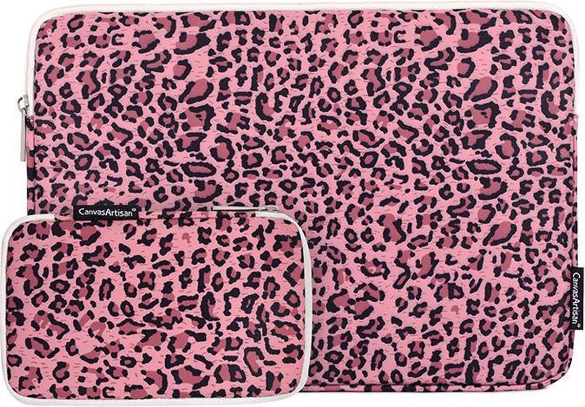 Laptophoes 13 Inch – Macbook Pro 13 Inch case 2009-2012 – Macbook Air 2008-2017 Case – Laptop Sleeve + Accessoires Etui – Panterprint Roze