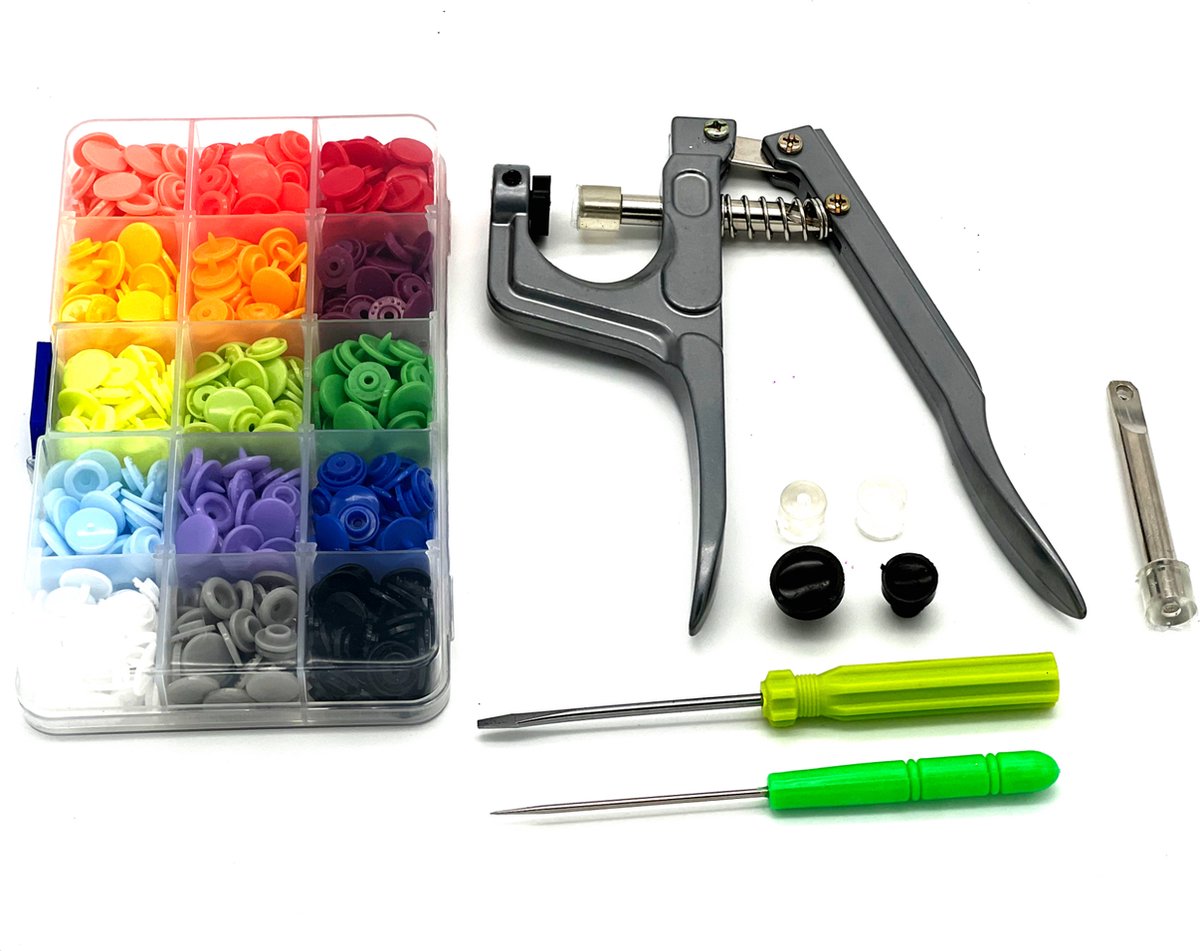   Complete Drukknopen Set Met Tang - 150 Snaps - Druktang - Naaien - Multicolor