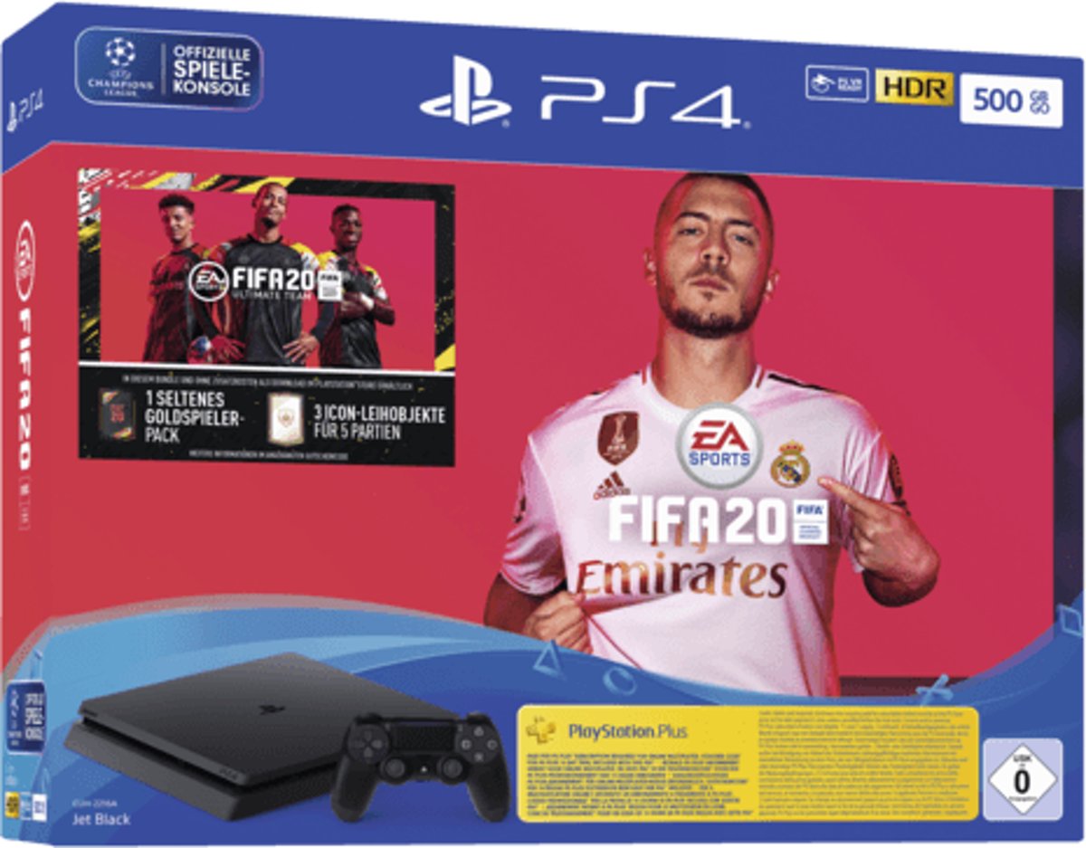 PlayStation 4 Slim 500 GB FIFA 20 bundel incl. gratis FIFA packs - 1 controller & 14 dagen PlayStation Plus