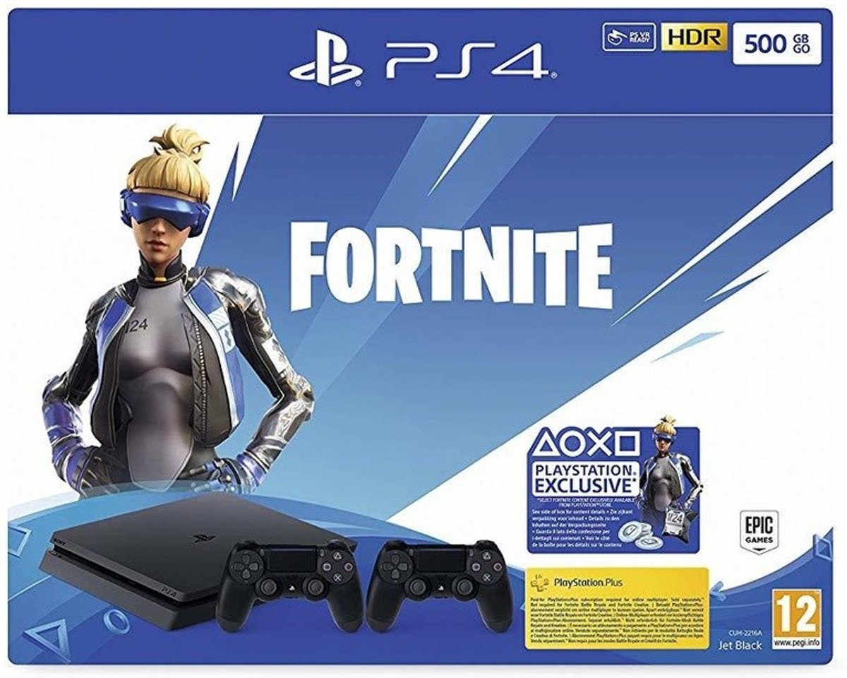 PlayStation 4 Slim 500 GB Fortnite Neo Versa Bundel - 2 Controllers