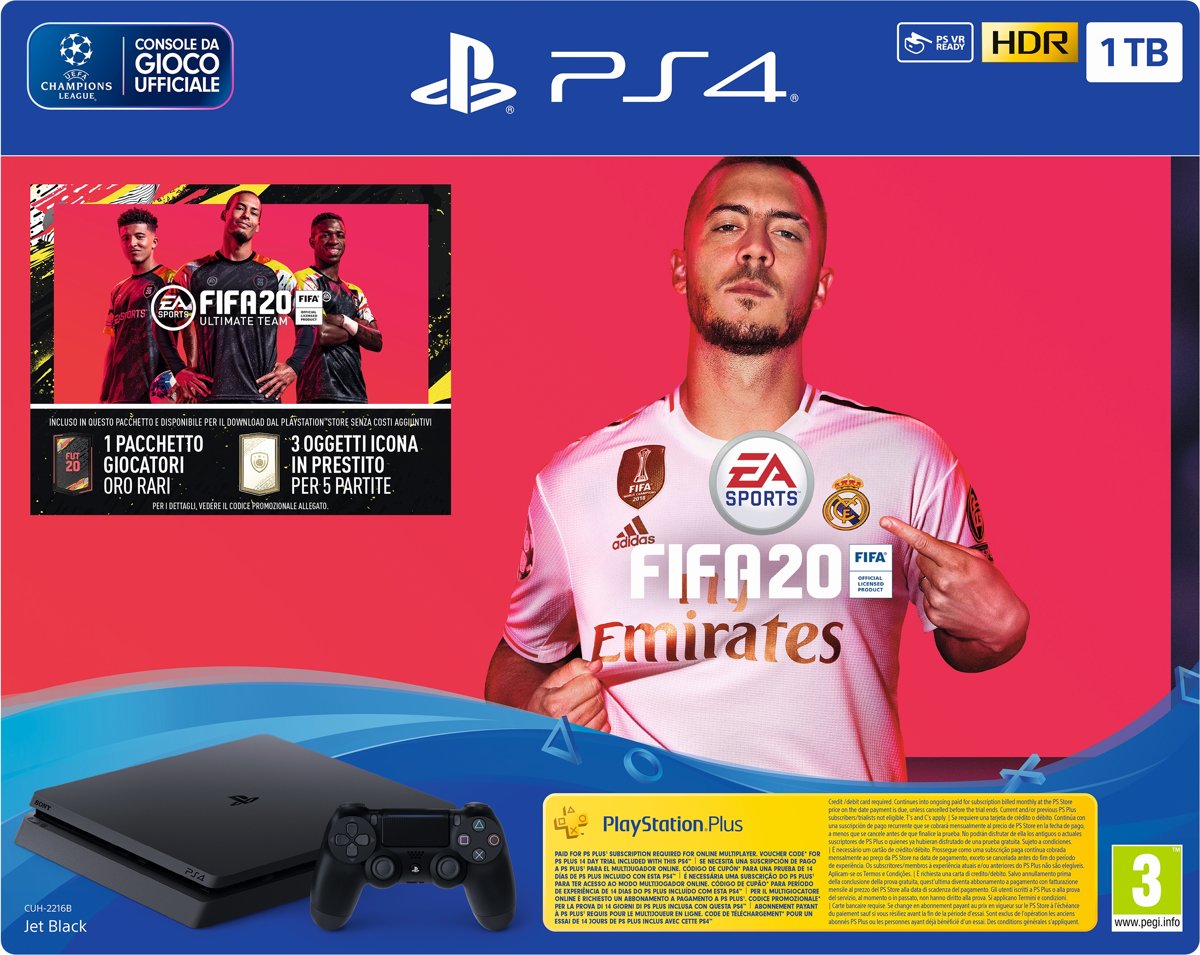 Sony PS4 1TB + FIFA 20 Zwart 1000 GB Wi-Fi