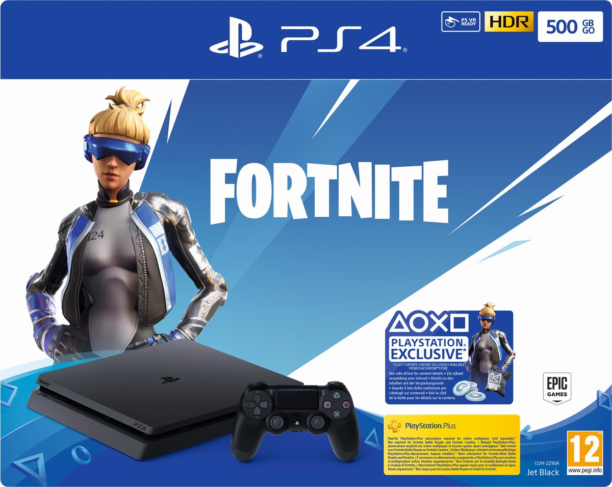 Sony PS4 500GB F + Fortnite VCH (2019) Zwart Wi-Fi