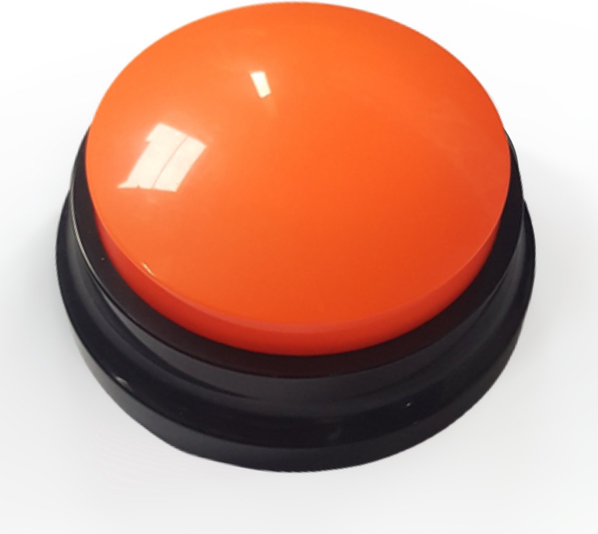 Soundbutton recordable praatknop - feloranje - sound button / knop met geluid, praatknop / antwoordbutton - hebbeding, kantoorartikel