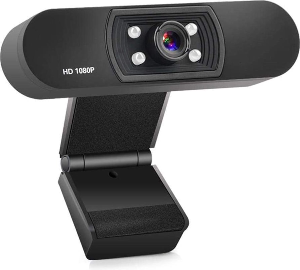 Webcam - Zwart - Microfoon Ingebouwd - Night Vision - Full HD - 1080p - USB Aansluiting - Windows - Apple - Gaming - Meeting - Vergadering - Plug & Play - Laptop en PC