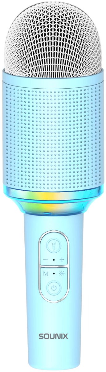   Draagbare Karaoke - Ingebouwde Speaker en Lichteffecten - Draadloos & Bluetooth - Blauw