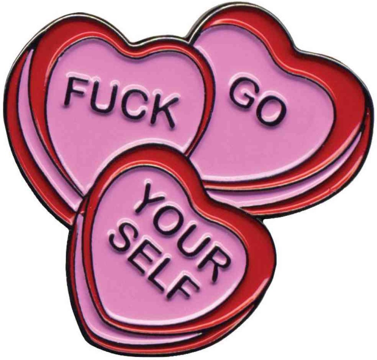 Candy Hearts enamel pin roze - Sourpuss