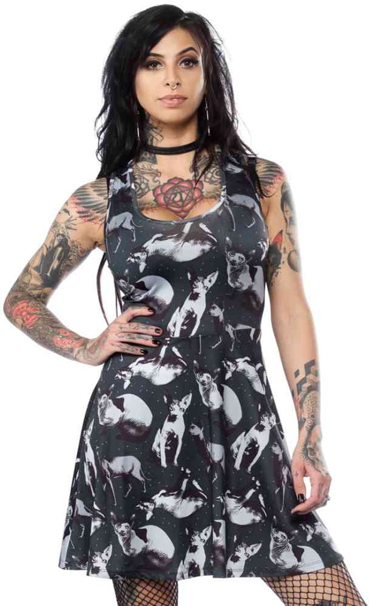 sourpuss sphynx skater jurk grijs - XXL