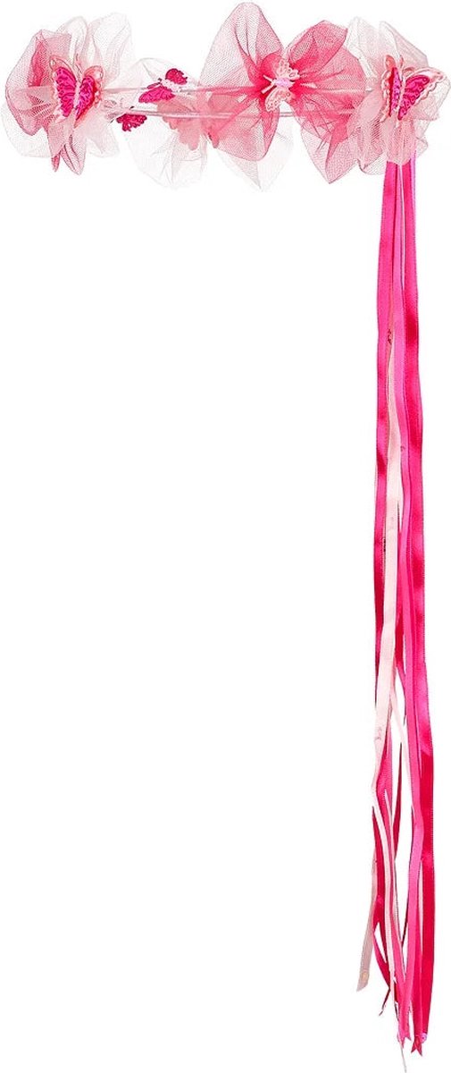 Soeza - Diadeem - Halo vlinder - Fuchsia/roze - Verkleding